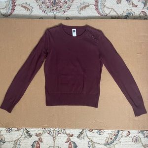 Gap Crew Neck Sweater, Size Small, Amethyst, Shoulder Button Detail Crew…